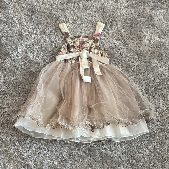 Bonnie Jean Floral Sequin Bodice Tulle Party Dress - Picture 5 of 5